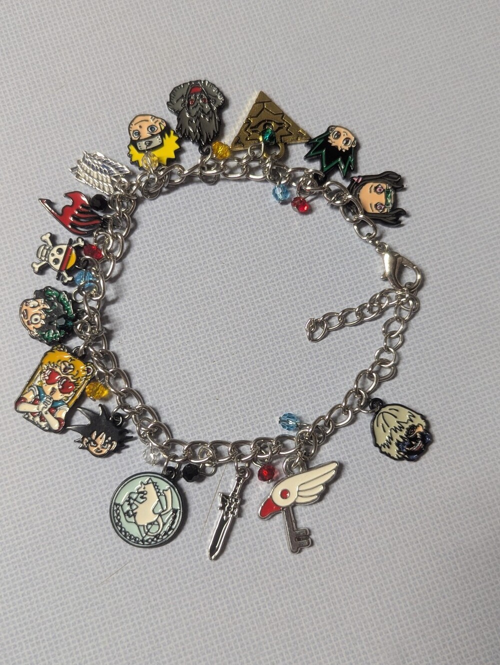 Anime Manga Multi Charm Bracelet Naruto One Piece Fairy Tail Y2K